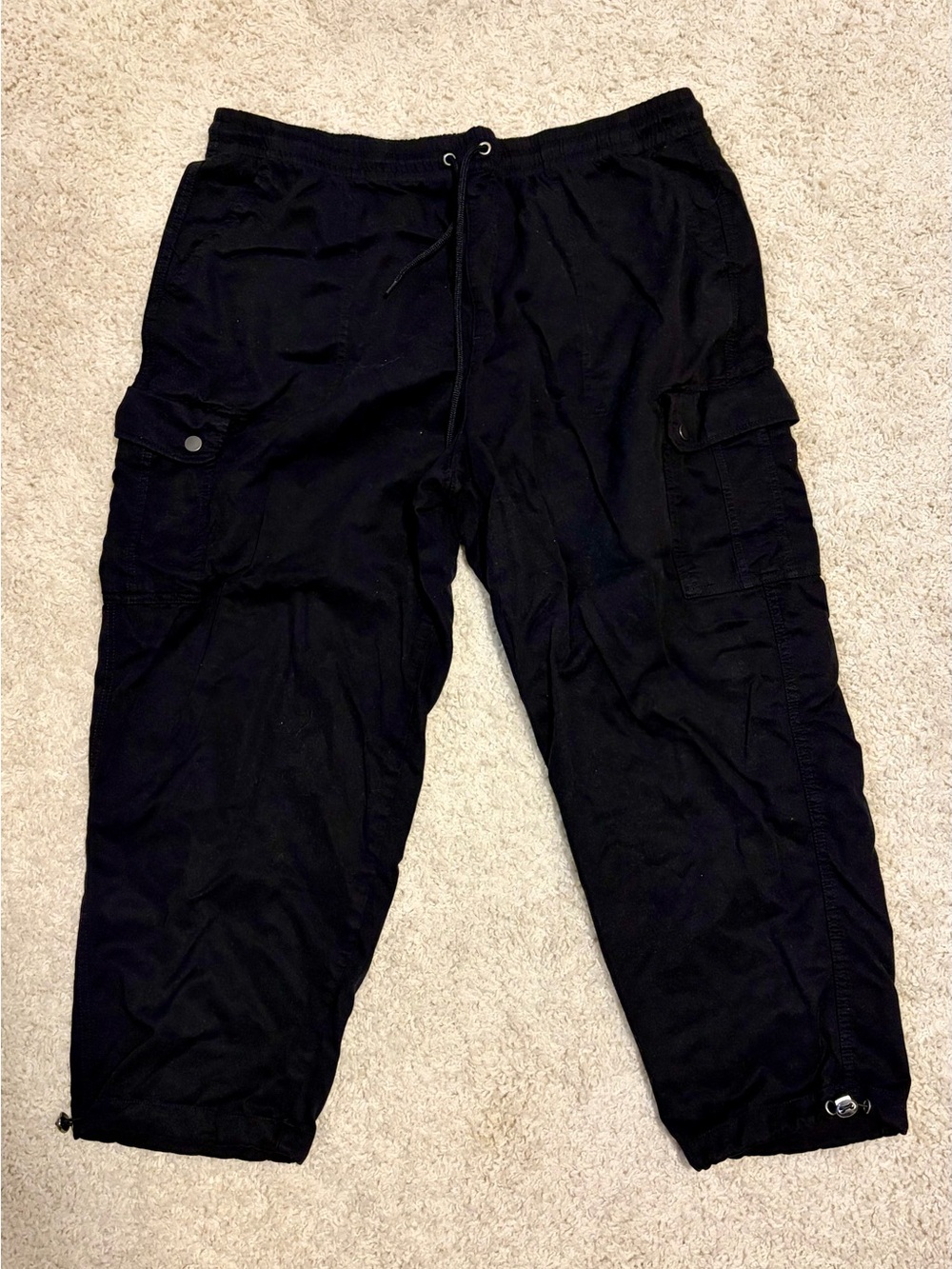 Women’s Black Cargo Drawstring Pants